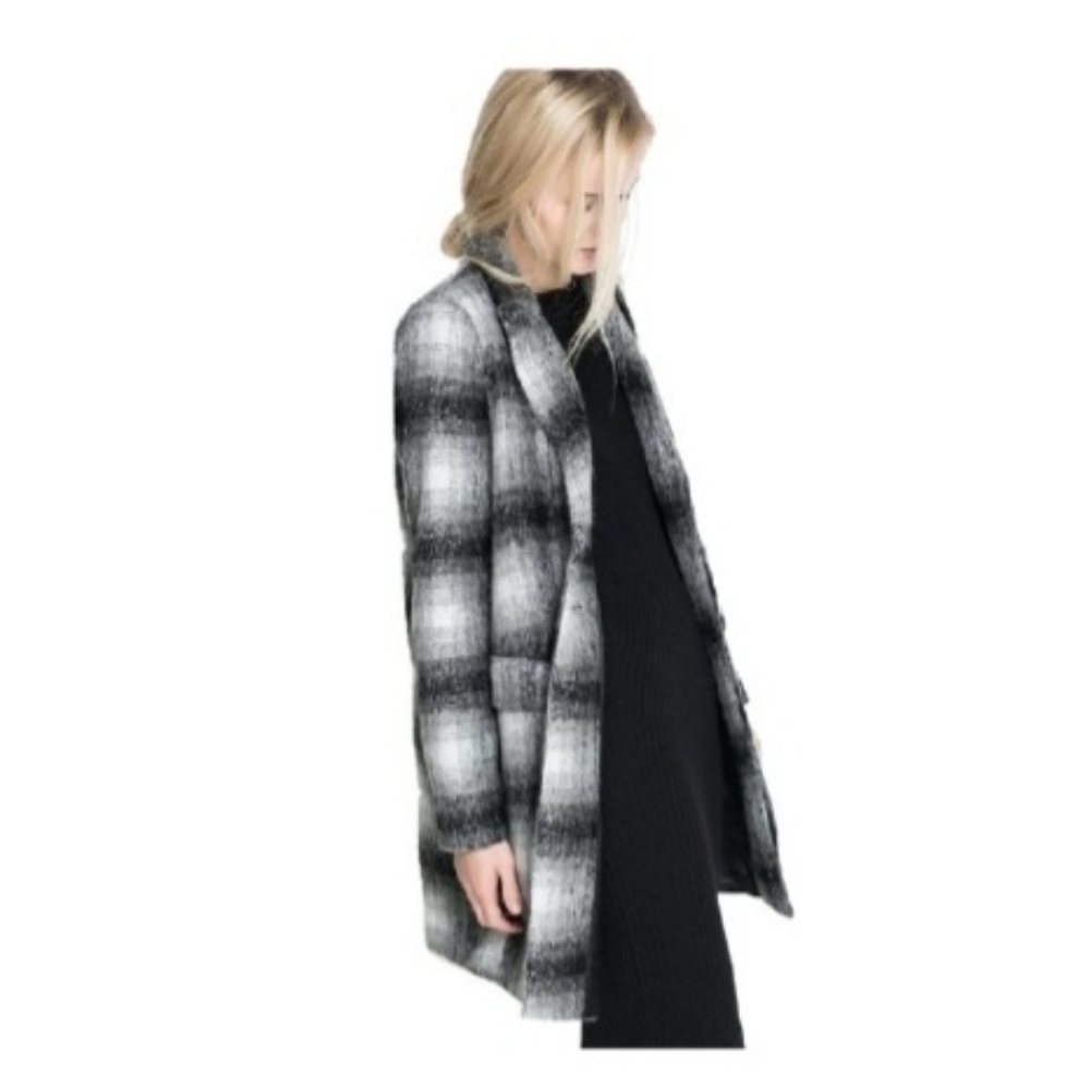Zara gray Alpaca wool midi length coat